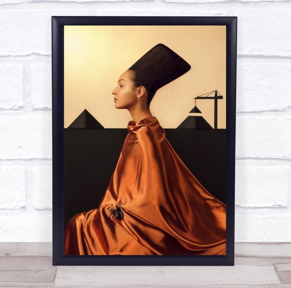 Construction Portrait Girl Woman Person Beauty Eyes Studio Model Wall Art Print