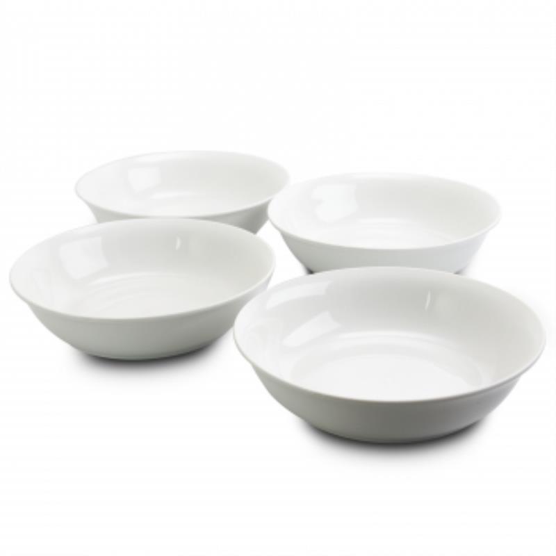 Gibson Home Wide 8.75 In. Stoneware Dinner And Serving Bowls In White, Set Of 4