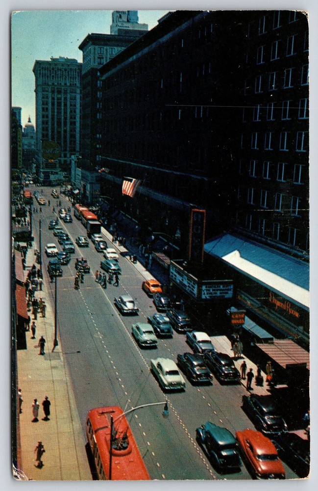 Atlanta Georgia~Peachtree St~State Capitol Bldg~Bus~Theater Entrance~1950s PC