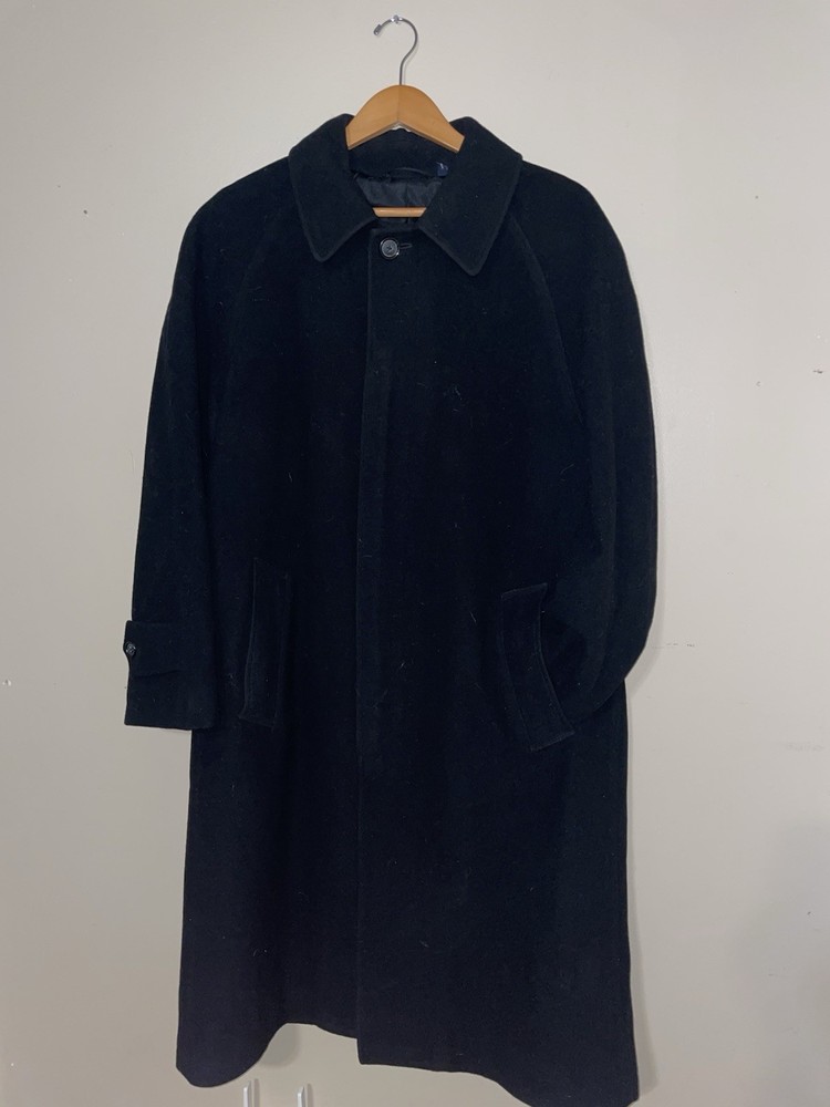 Nautica Men's Wool Blend Pea Coat Jacket Size Large Black Outerwear