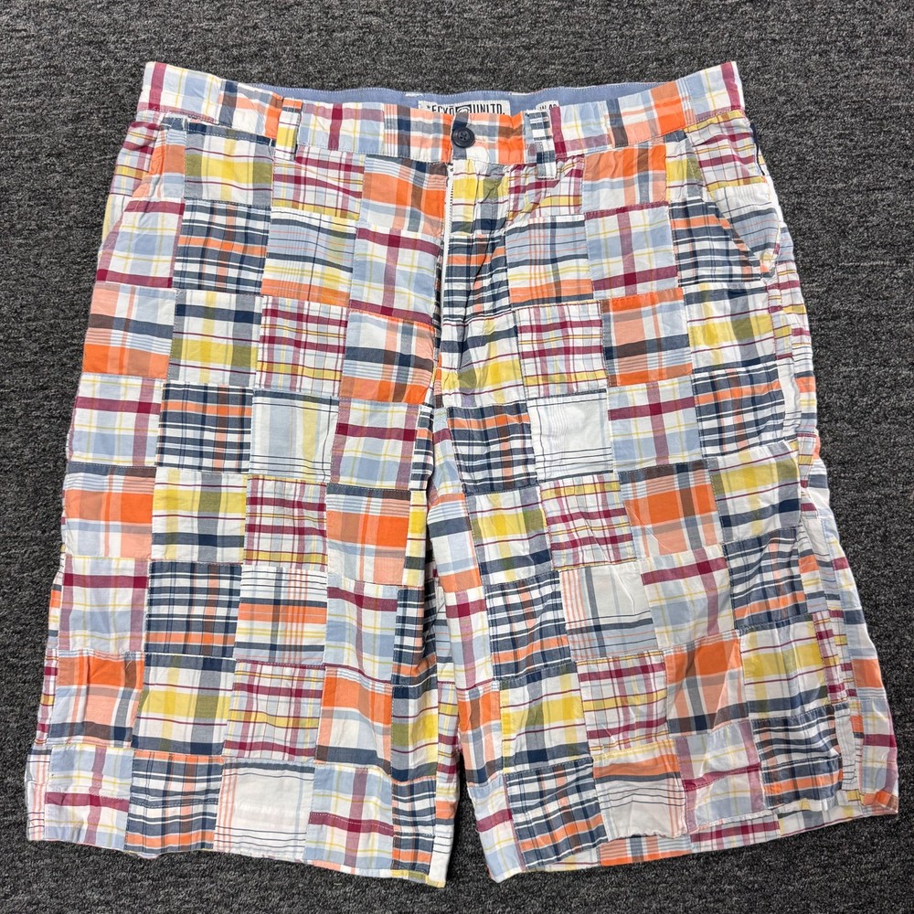 Ecko Unlimited Tartan Marauds Patchwork Chino Y2K Shorts Mens Sz 42 Multicolor