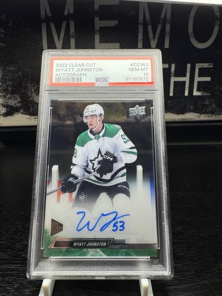 2022 Upper Deck Clear Cut Wyatt Johnston Rookie Auto GEM MT 10