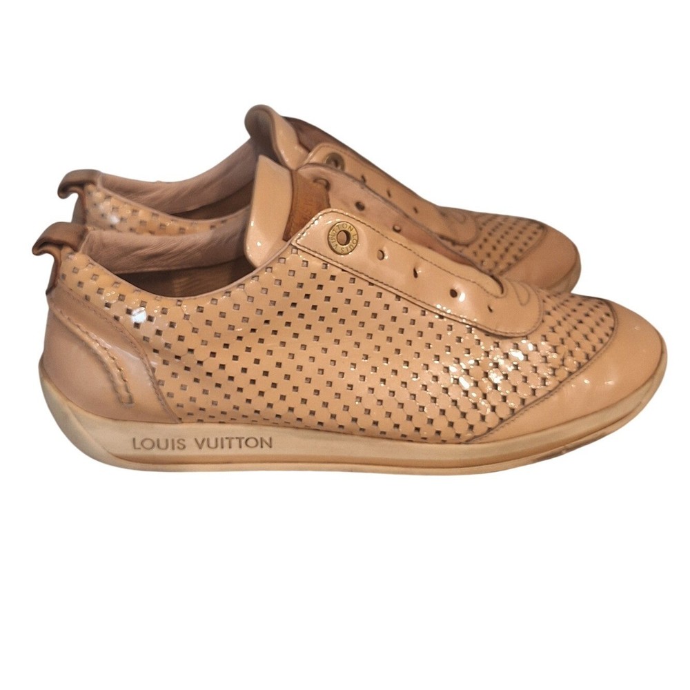 Louis Vuitton cream patent leather sneakers size 37