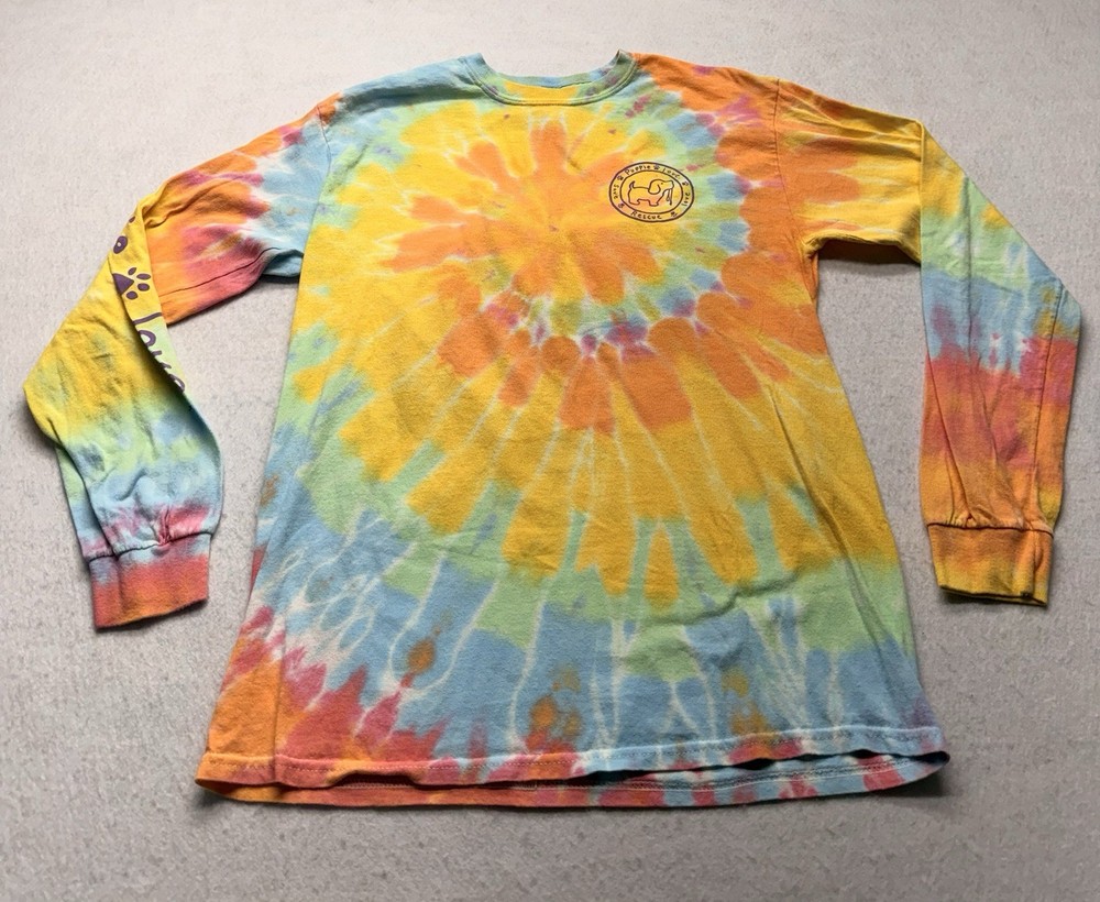 Puppie Love Dog Tie Dye Long Sleeve T-Shirt Size Medium