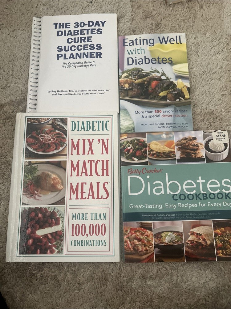 Lot of 4 Diabetes Cookbooks -Betty Crocker Diabetes Cookbook