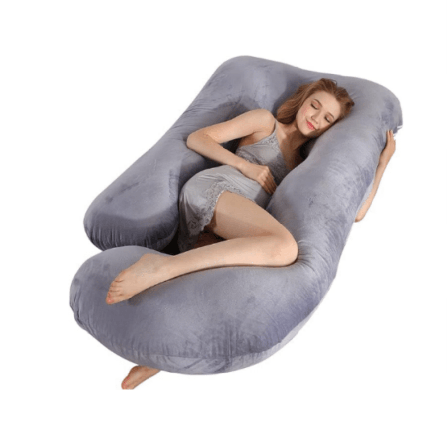 Pharmedoc Maternity Pillow, U-Shaped Full Body Pillow-Detachable Pillowcase Extr