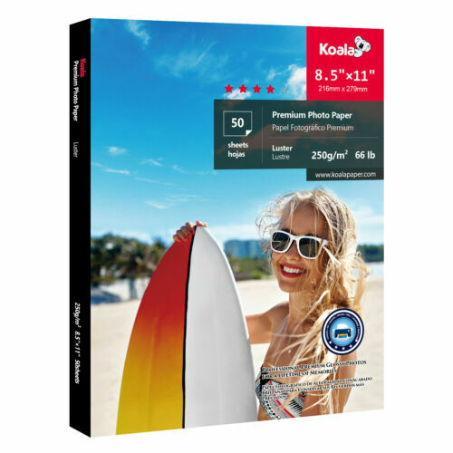 Koala Ultra Premium Luster Photo Paper 8.5x11 50 Sheets for Inkjet Canon HP 250g
