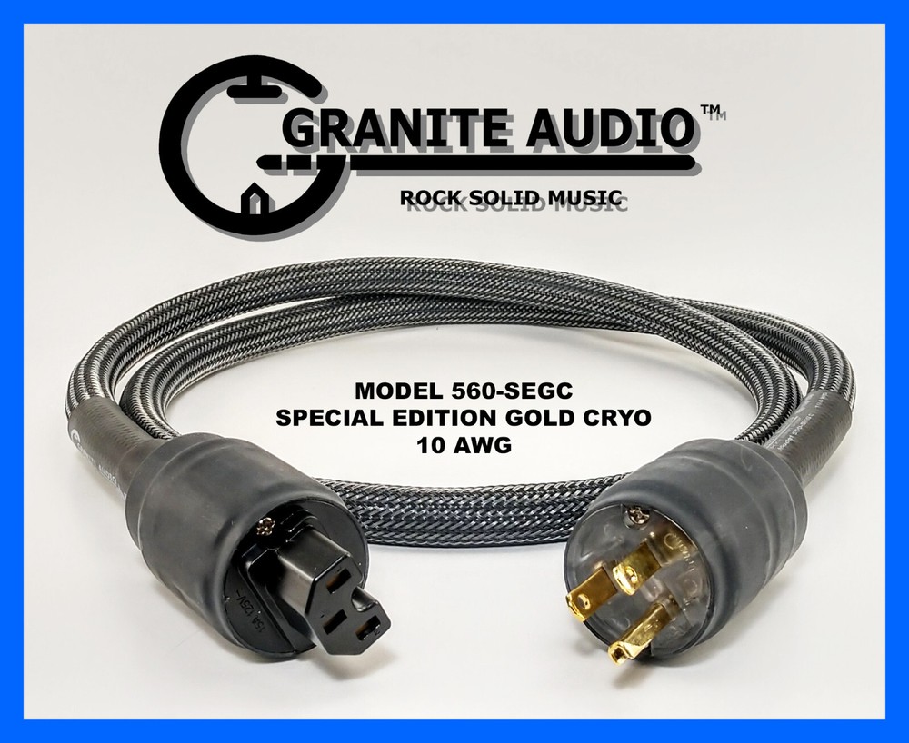 Granite Audio Model 560-SEGC AC Power Cable. 10AWG x 8Ft.  Audiophile Grade Gold-image