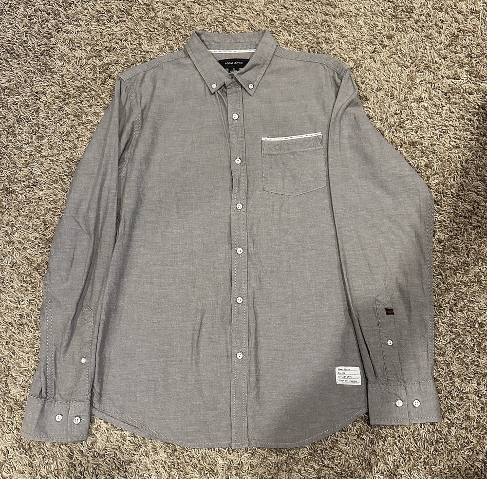 Men’s Adam Levine Long Sleeve Button Up Shirt Size Small A Gray