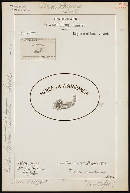 Photo:Fowler Bros., Limited. for Marca La Abundancia brand Lard