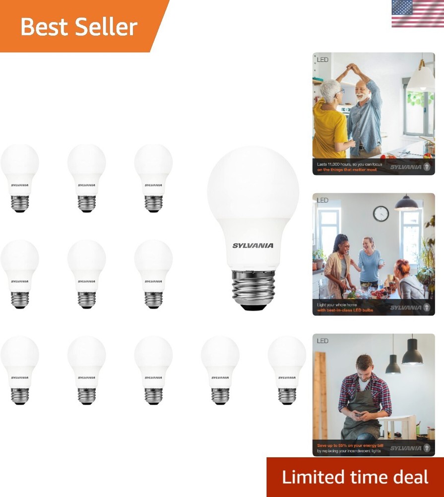 SYLVANIA LED A19 Light Bulb, 40W Equivalent, Efficient 6W, Medium Base, Frost...