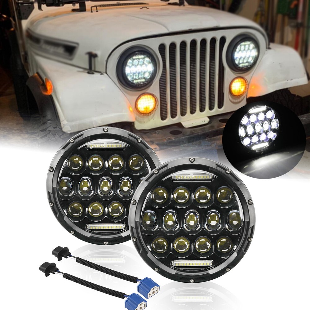 7 Inch LED Headlights with Angel Eyes DRL for Chevy C10 Camaro Pickup Truck