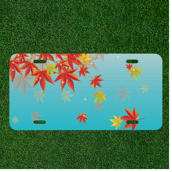 Custom Personalized License Plate Auto Tag With Stunning Fall Leaves Design
