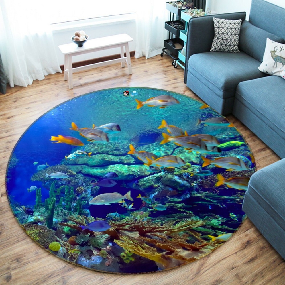 3D Underwater Fish Coral NAO10352 Game Rug Mat Elegant Photo Carpet Mat Fay