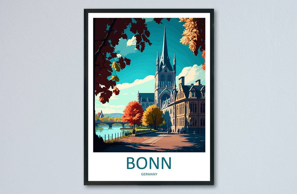 Bonn Travel Print Wall Art Bonn Wall Hanging Home Dcor Bonn Gift Art Lovers