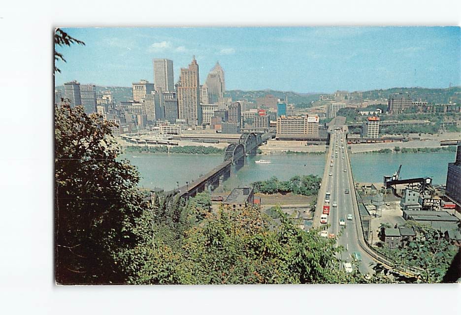 Postcard Aerial View Pittsburgh Pennsylvania USA
