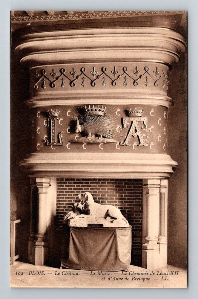France- Blois The Castle The Louis XII Fireplace Old Postal PC Vintage Postcard