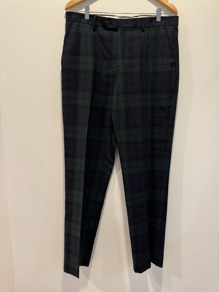 Lauren Ralph Lauren Men's Dress Pants 34W X 32L Tartan Plaid, 100% Wool
