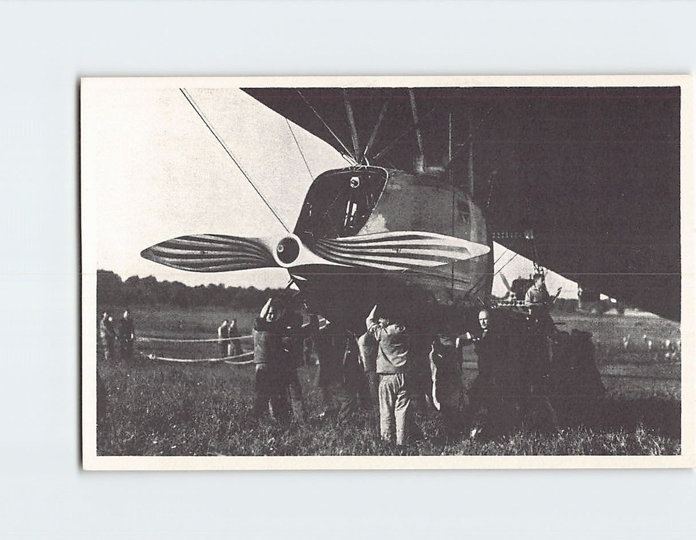 Postcard Vintage Aircraft Early Aviation Propeller Flight Demonstration