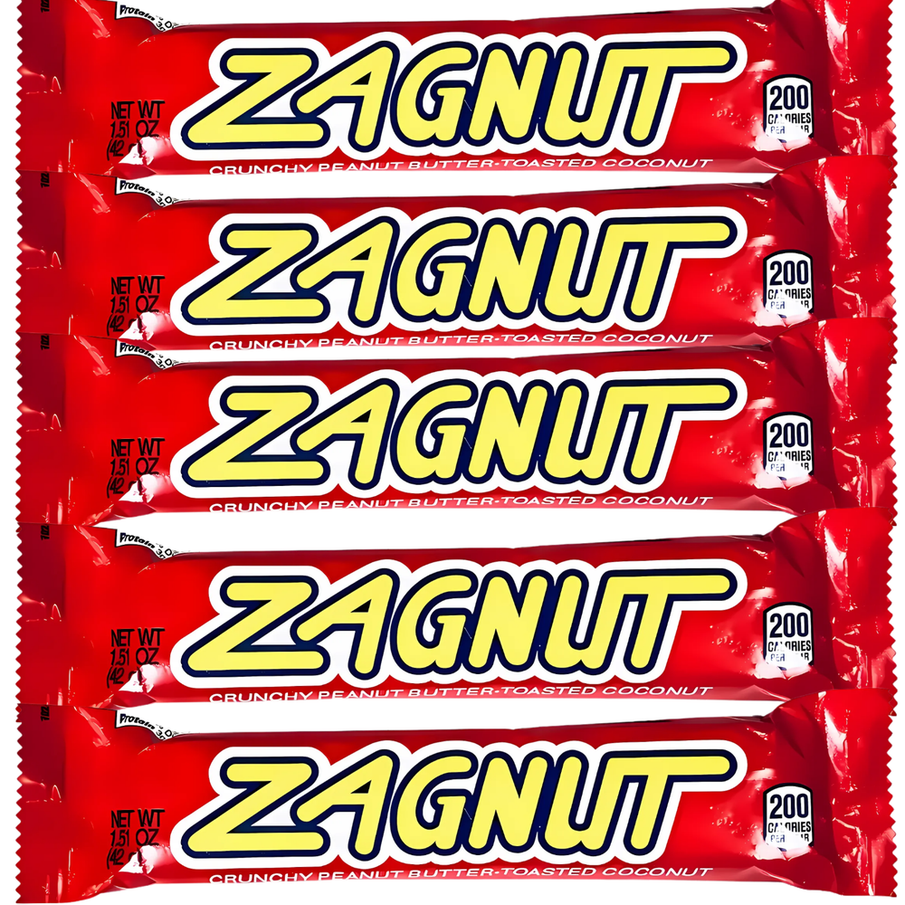 ZAGNUT Candy Bar Peanut Butter & Toasted Coconut Crunch 5 Count