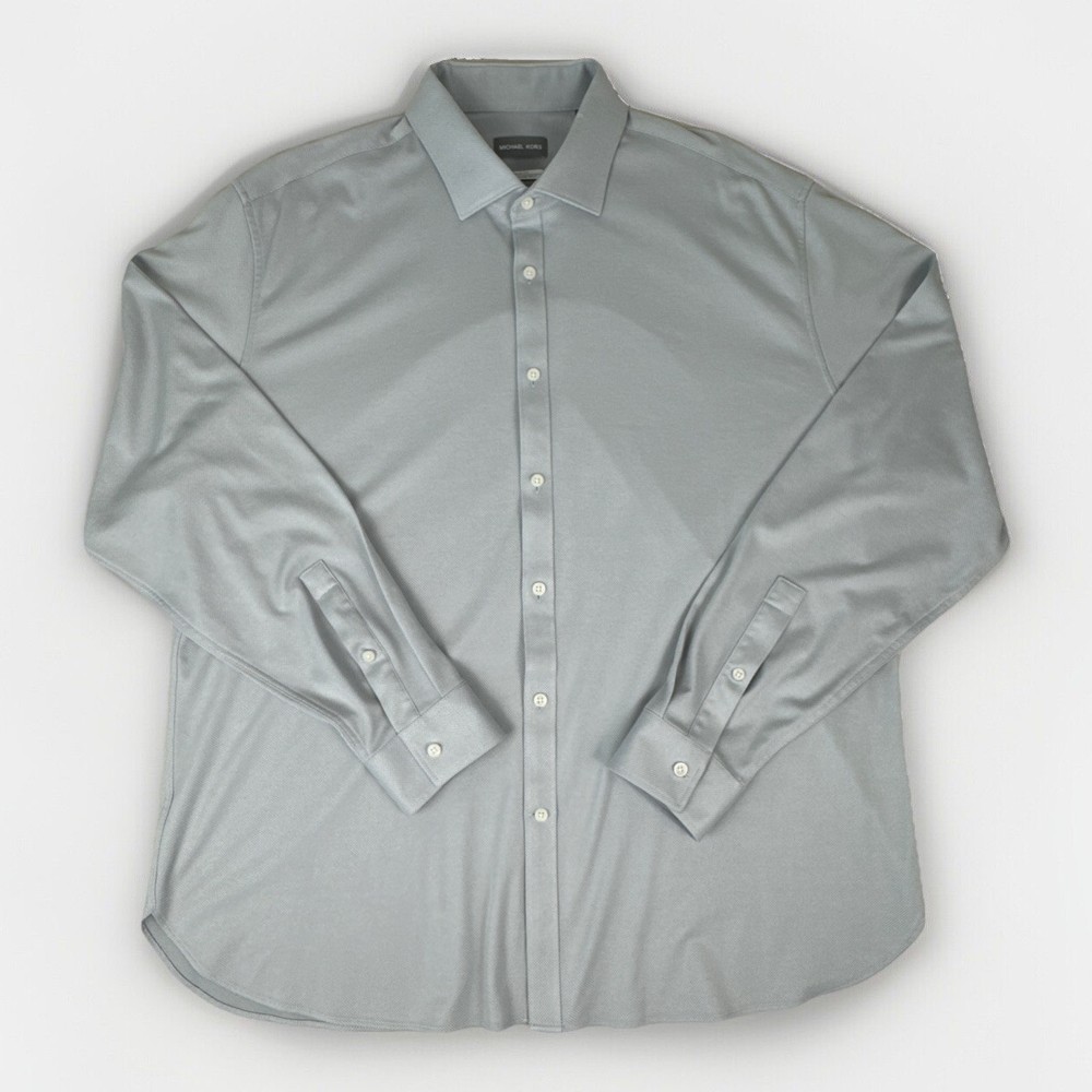 Michael Kors Fine Gauge Knit Slim Fit Men’s long sleeve button up Shirt size 2XL
