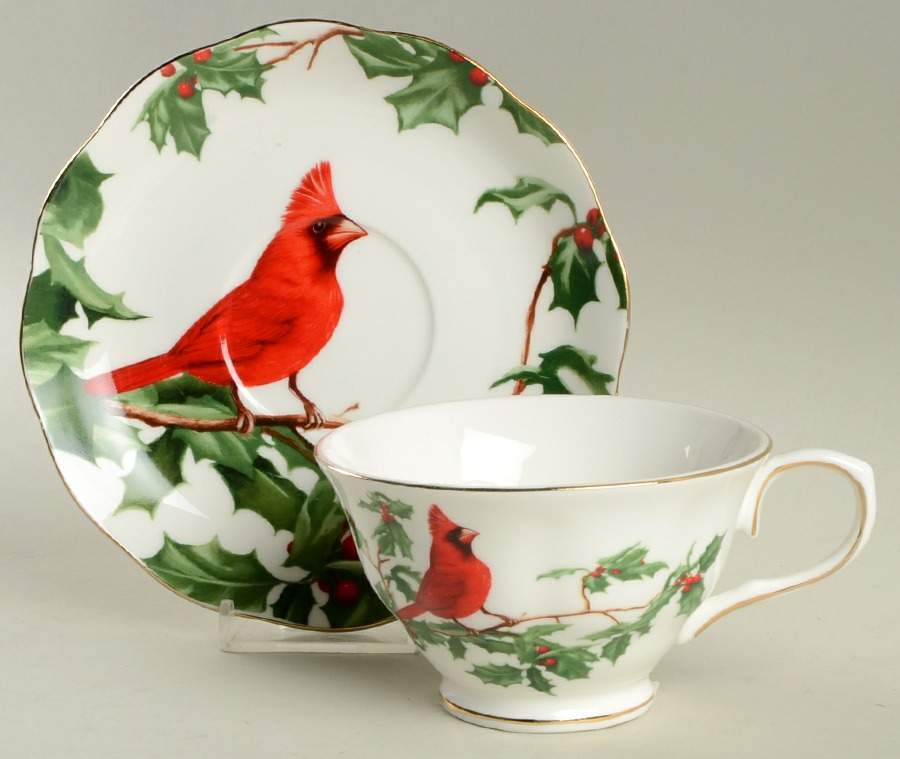 Grace's Teaware Red Cardinal Cup & Saucer 10584100