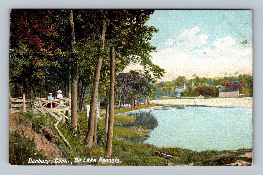 Danbury CT-Connecticut On Lake Kenosia Vintage Postcard Standard Souvenir Post