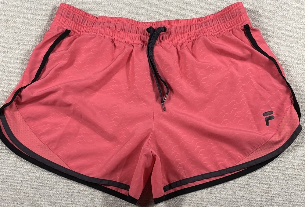 Fila Sport Coral Pink Athletic Running Shorts Women S Elastic Waist Lightweight