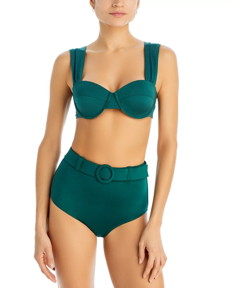EVARAE Elena Belted Bikini Bottoms Forest Green UK 10/12/14/16 -Tag