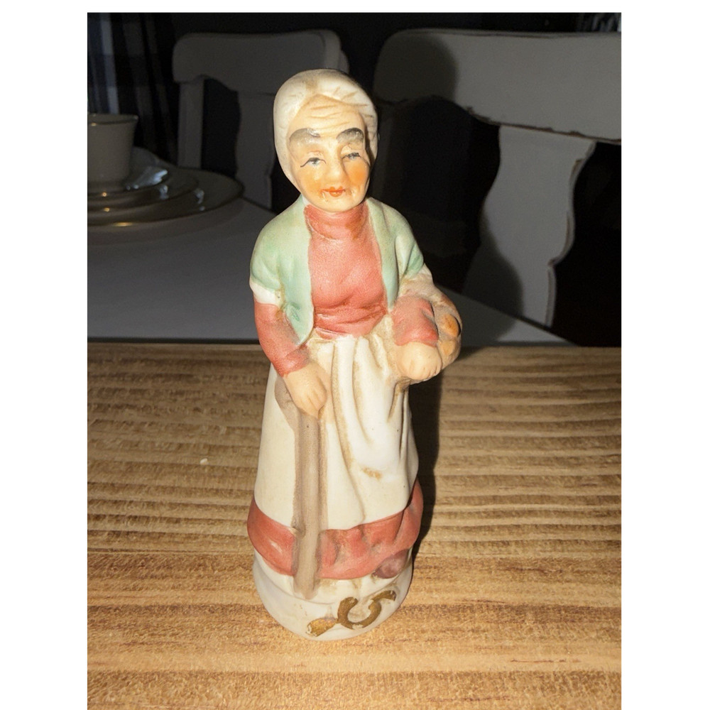 Ceramic Painted Woman Figurine, Multicolor People Theme Decor, 1 Pack