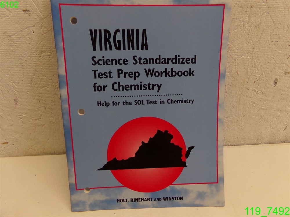 Virginia Science Standardized Test Prep Workbook For Chemistry- Like New