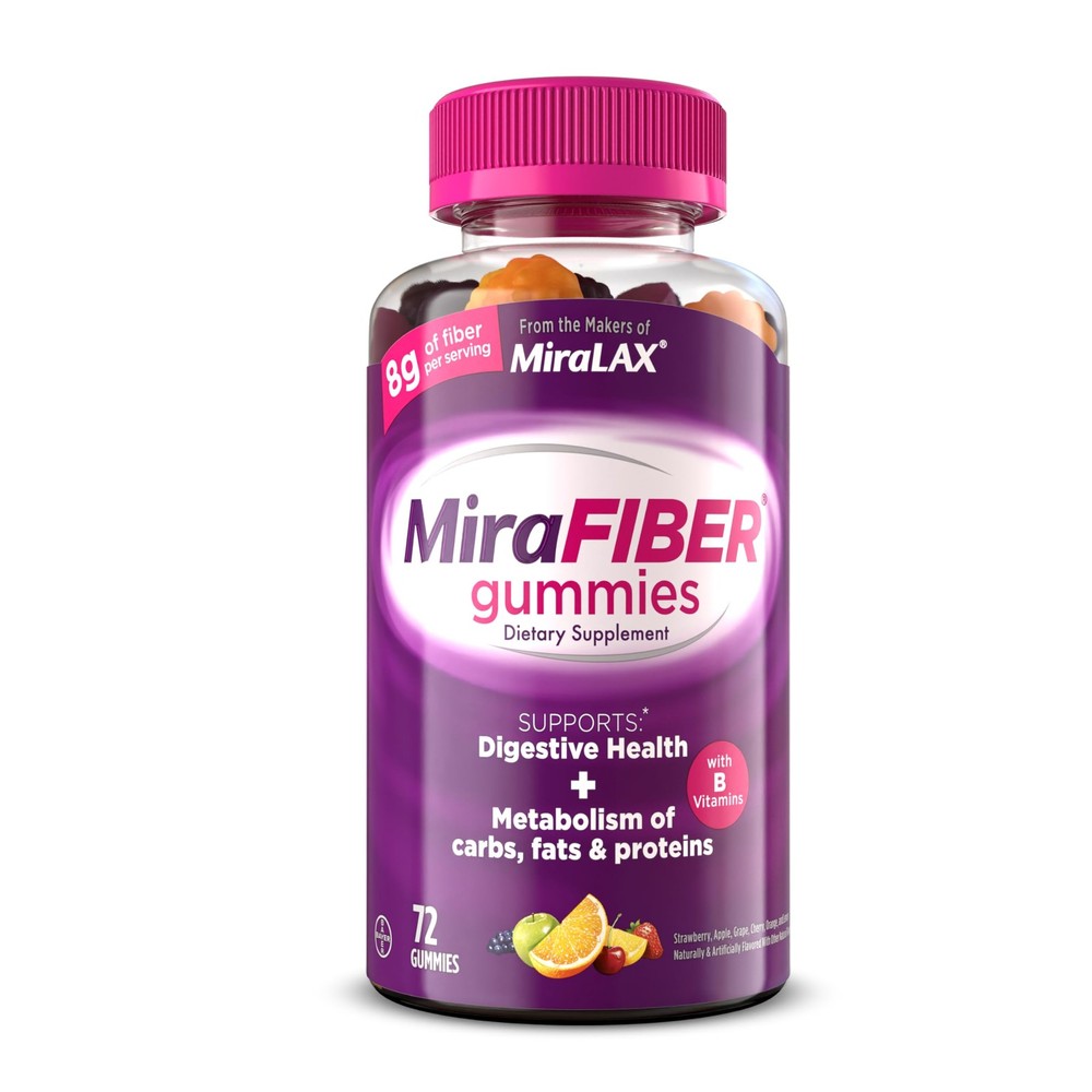 MiraFIBER Gummies From The Gut Experts at  8g of Daily Prebiotic Fiber with B...