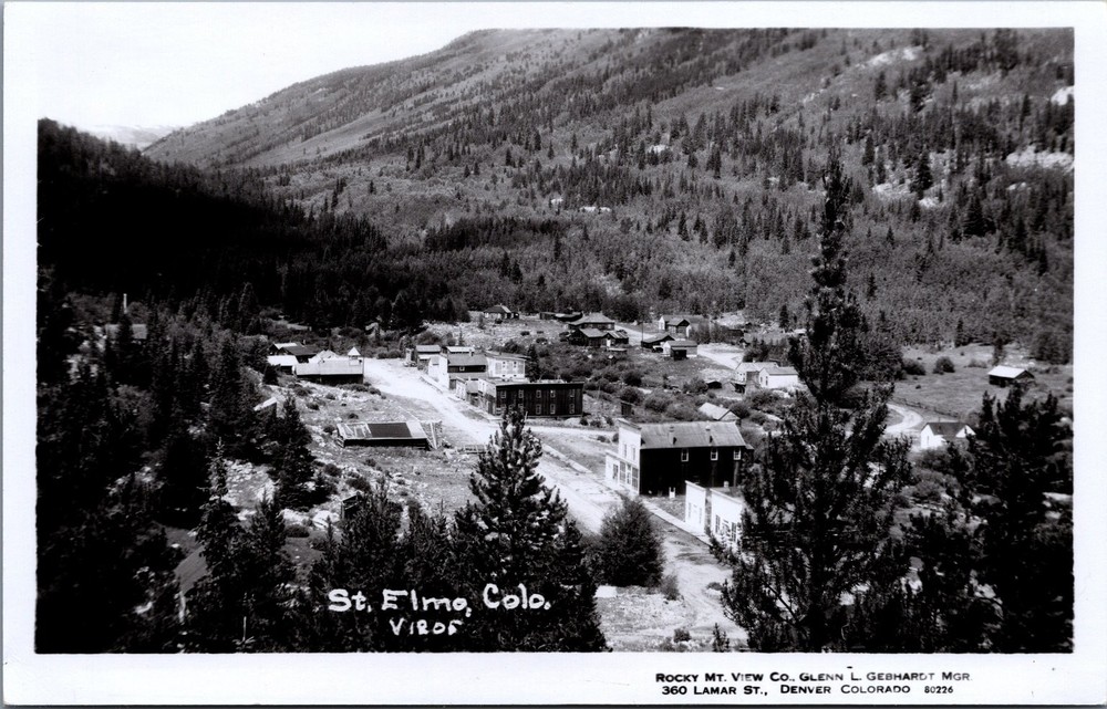 St. Elmo, Colorado Ghost Town RPPC Postcard Rocky Mt. View Co. V1805