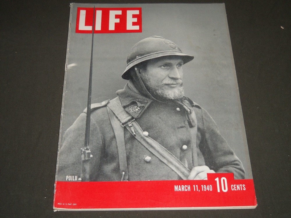 1940 March 11 Life Magazine - French Soldier Cover - L 173