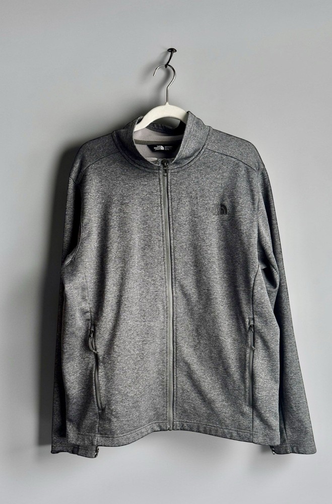 The North Face Men’s XL Gray Full Zip Jacket Fleece Lightweight Outdoor Casual