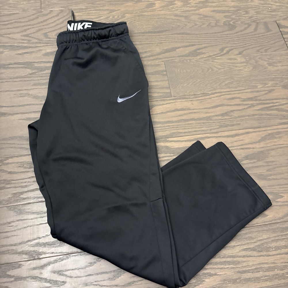 Nike KO Therma Sweatpants Mens Large L Black Tapered Leg Training 800191 EUC