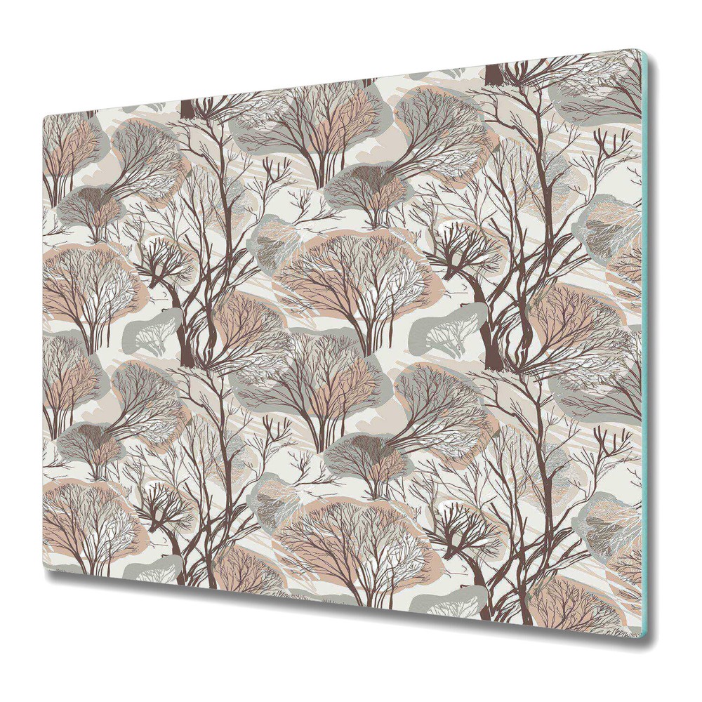 Glass Surface Protector Winter Trees Colourful forest style Wood & paper pastel