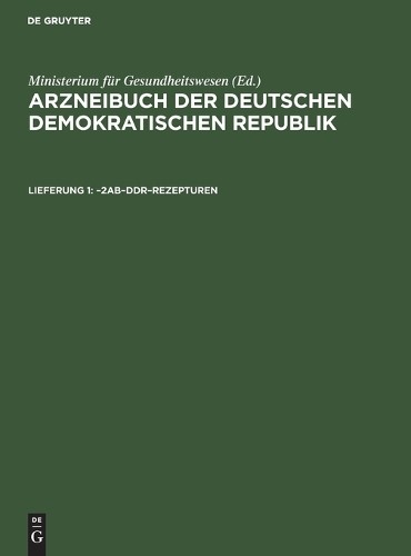 -2ab-Ddr-Rezepturen (Hardback)