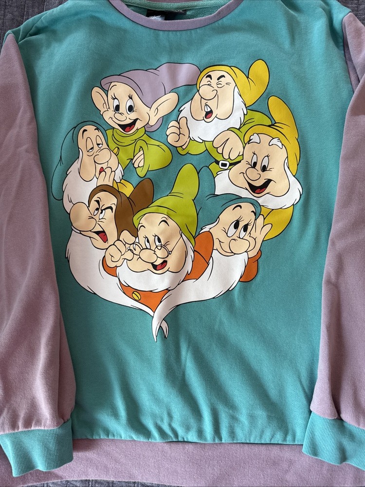 Disney Snow White & the Seven Dwarfs Sweatshirt By Cakeworthy Womens XLarge Aqua