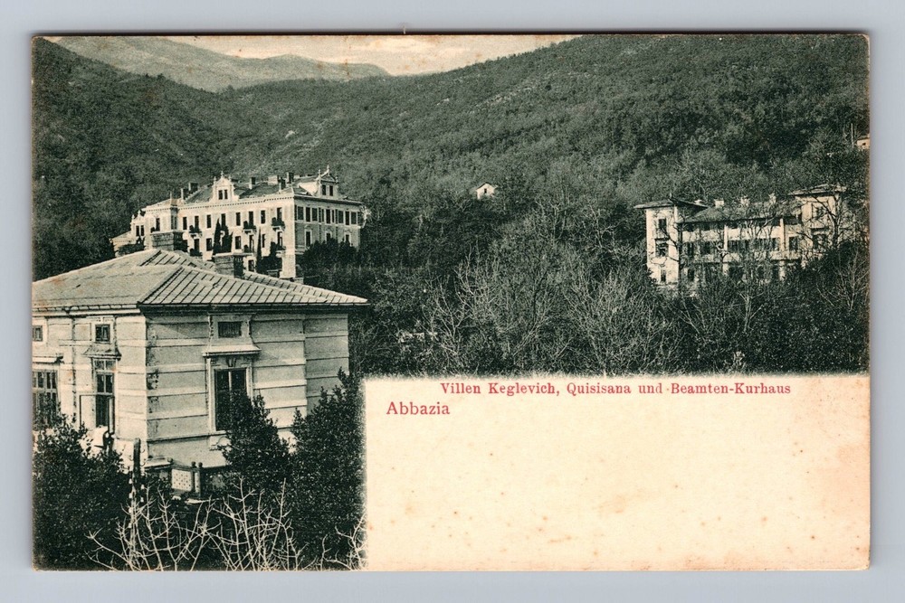 Croatia- Abbazia - Opatija Mountain Villas Old PC Card View Vintage Postcard