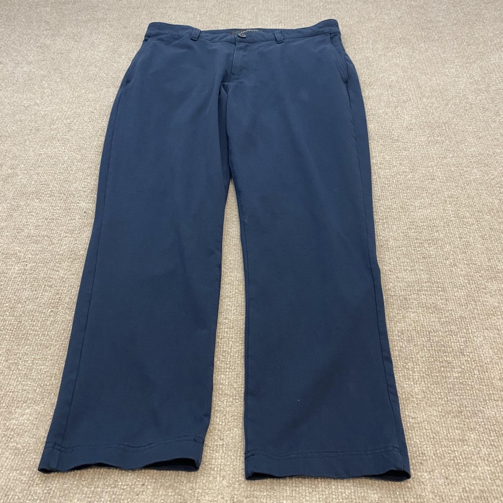 TravisMathew Pants Mens 34x28 Blue Stretch Chino Casual Golf Travel Pockets