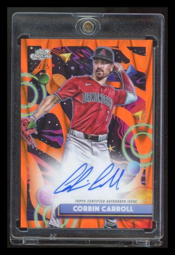 Corbin Carroll 2025 Topps Cosmic Chrome Orange Autograph Variation /25