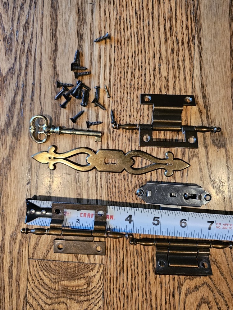 Juego completo de 3 llaves de reloj de abuelo Howard Miller Sligh Ridgeway reloj de puerta 3 bisagras-image