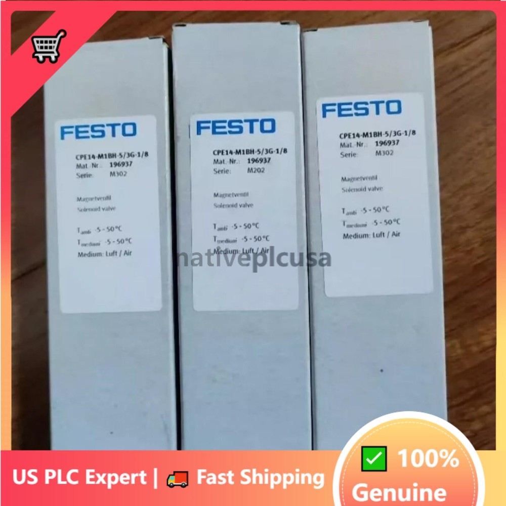 US FREE TAX New FESTO CPE14-M1BH-5/3G-1/8 196937 Solenoid Valve