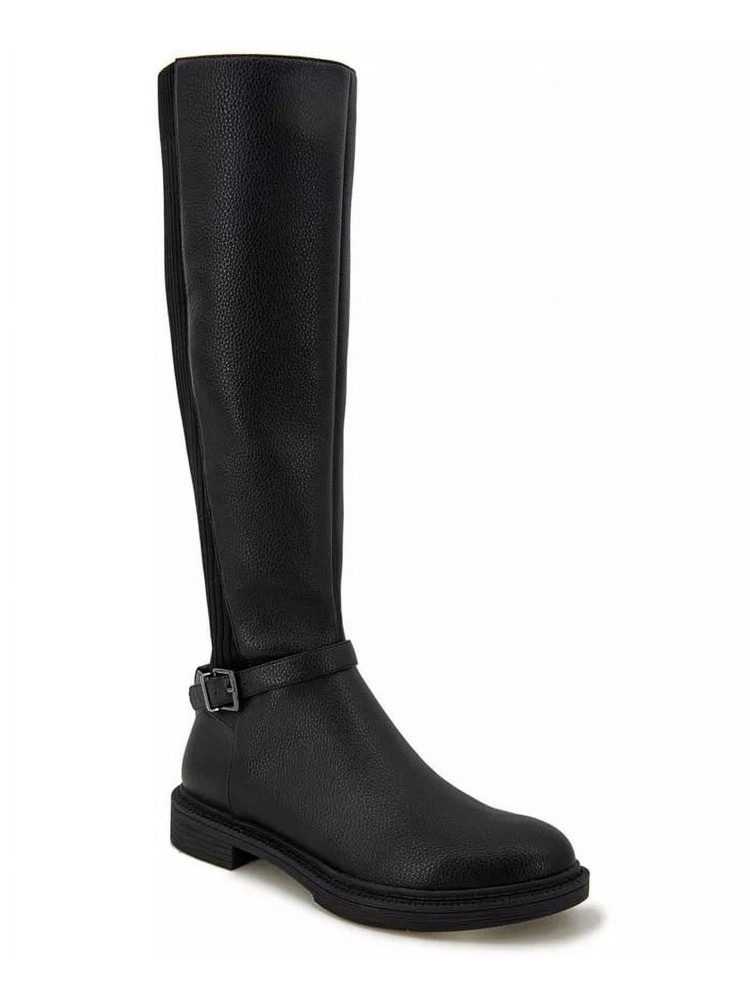 REACTION KENNETH COLE Womens Black Winona Round Toe Block Heel Riding Boot 6