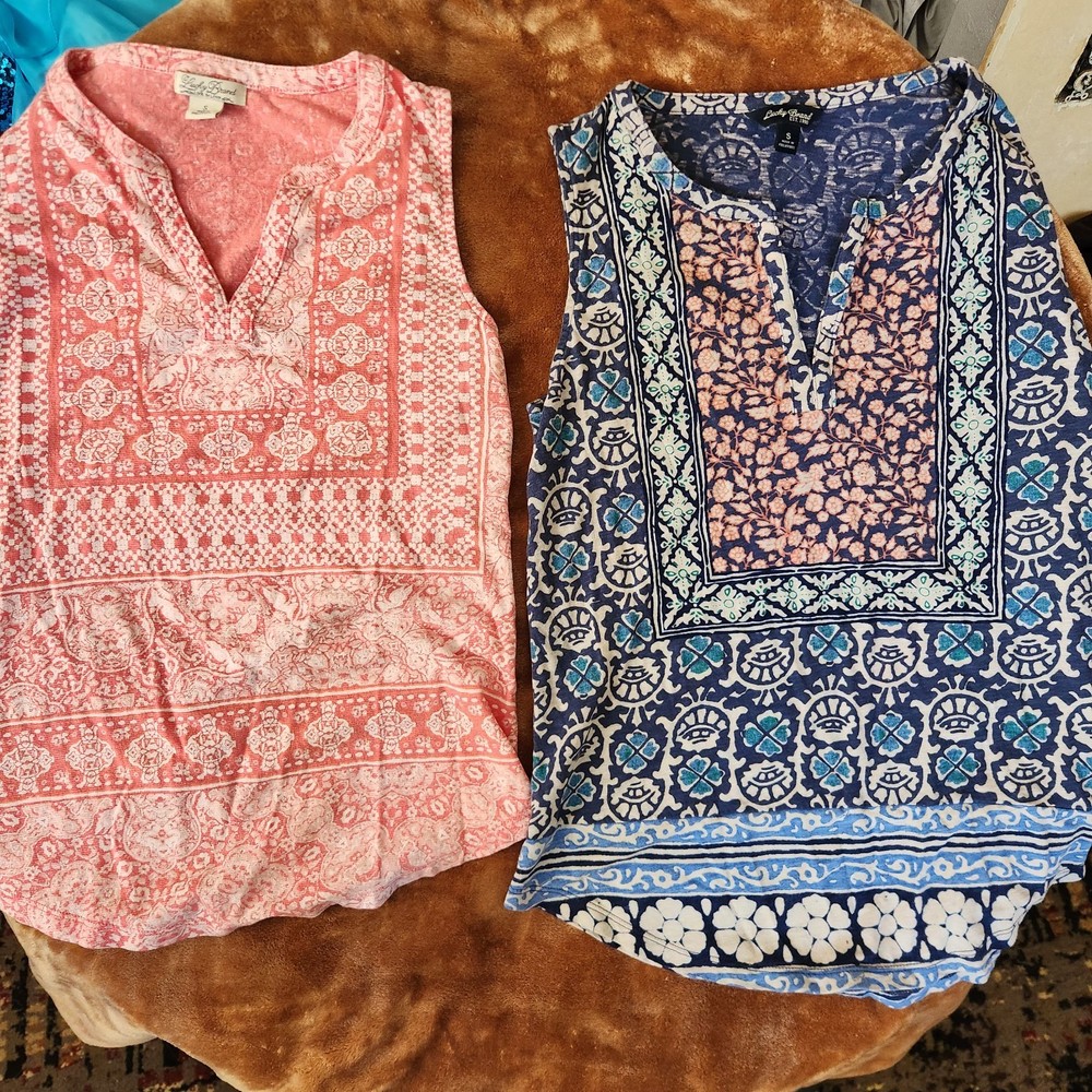 Bundle 2 Lucky Brand Tank Shirts Womens Small Euc Summer Top Sleeveless Blouse S