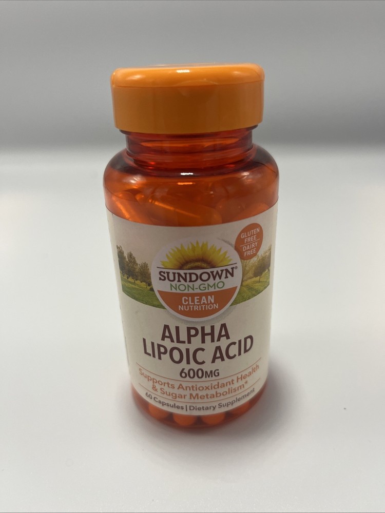 Sundown Clean Nutrition Alpha Lipoic Acid 600MG Antioxidant Health, 60 Capsules
