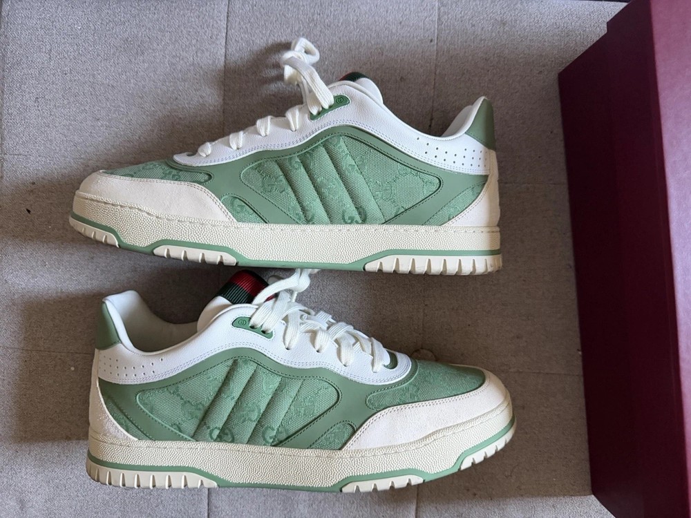Gucci Re-Web Sneaker 'GG Canvas - Ivory Green'  Size 12