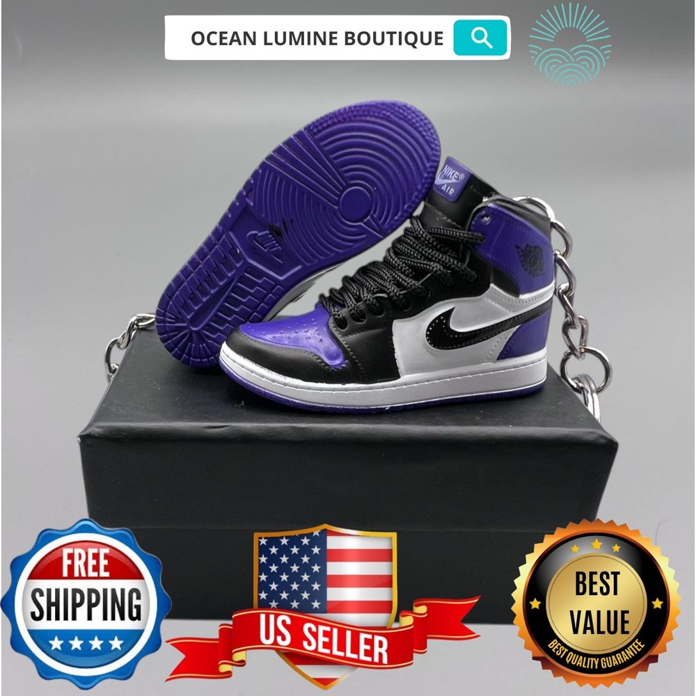 Air Jordan 3D Mini Sneaker Keychain, Basketball Sneaker Collectible, Box Options