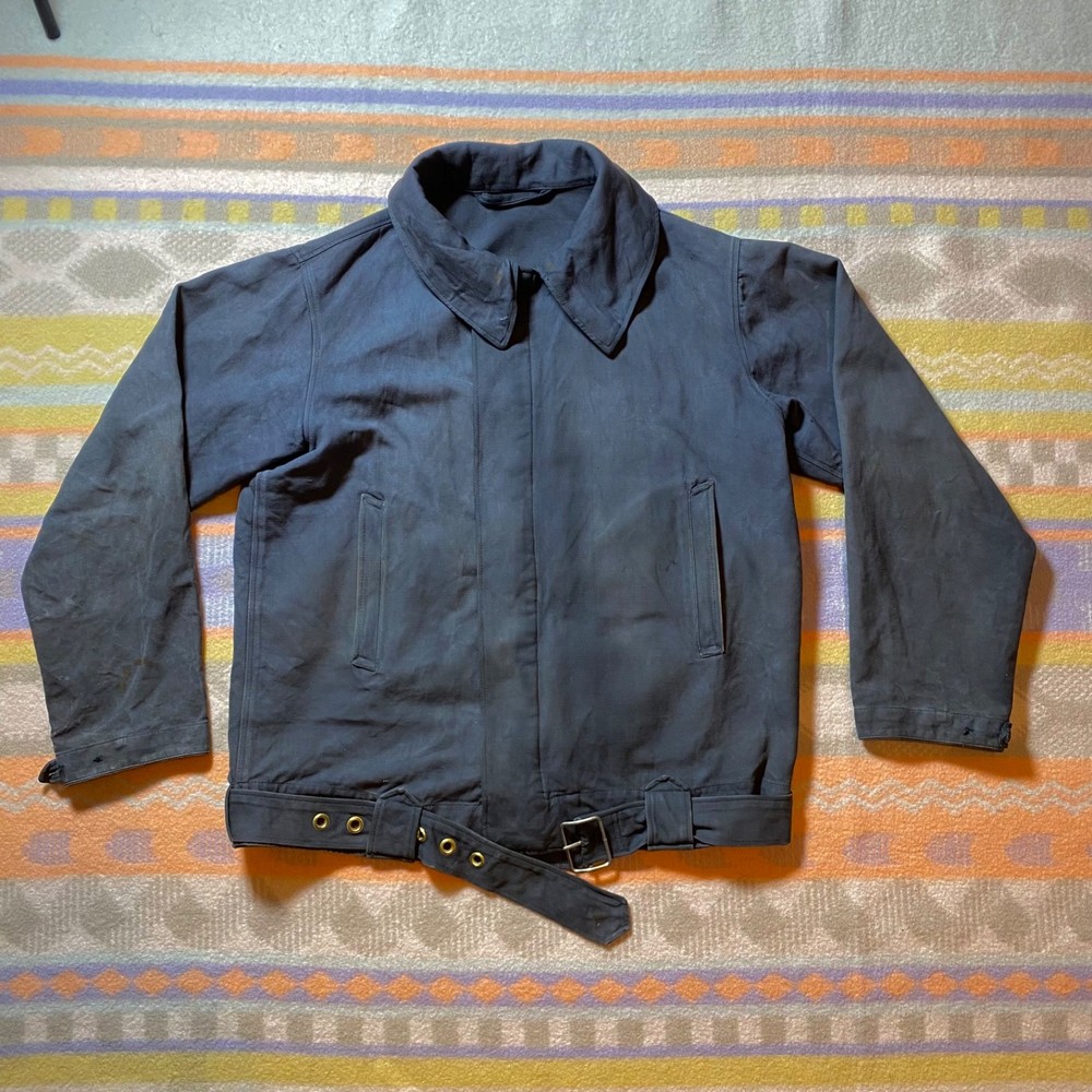 Vintage rare 80s soviet ussr tank motorcycle heavy front buckle chinstrap jacket